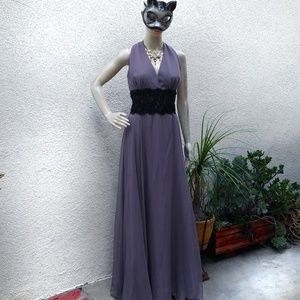 Lavender Gown with Black Sash Prom Formal  size 12